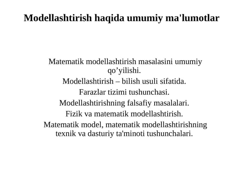 Modеllashtirish