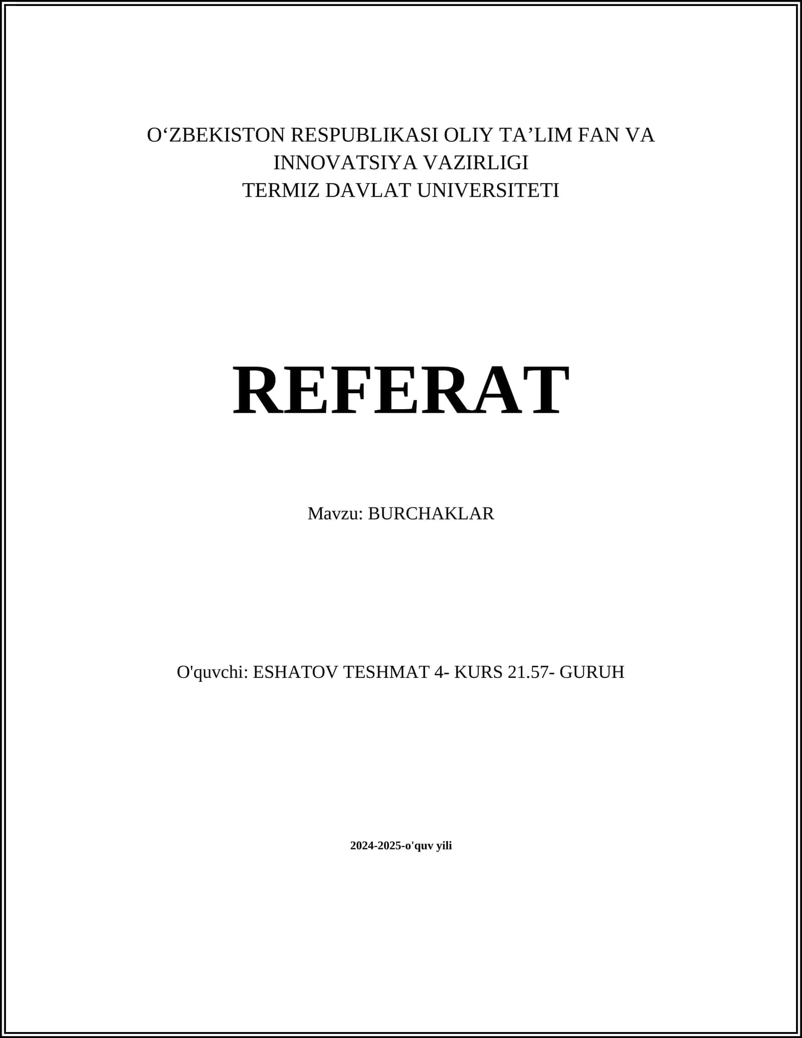 BURCHAKLAR