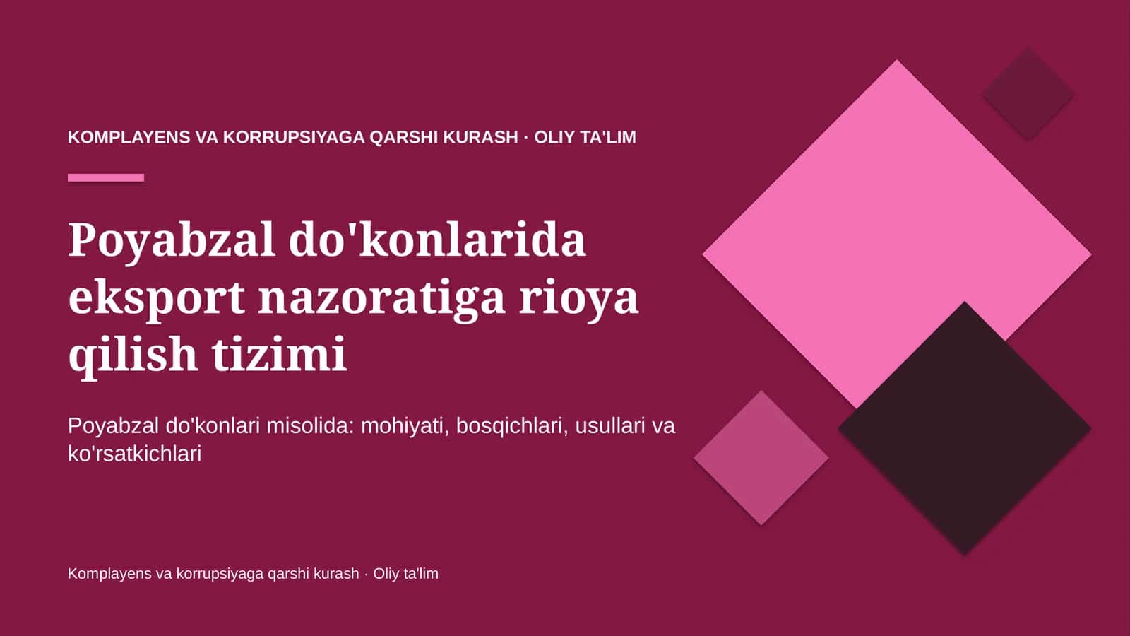 [Poyabzal do'konlarida eksport nazoratiga rioya qilish tizimi]
