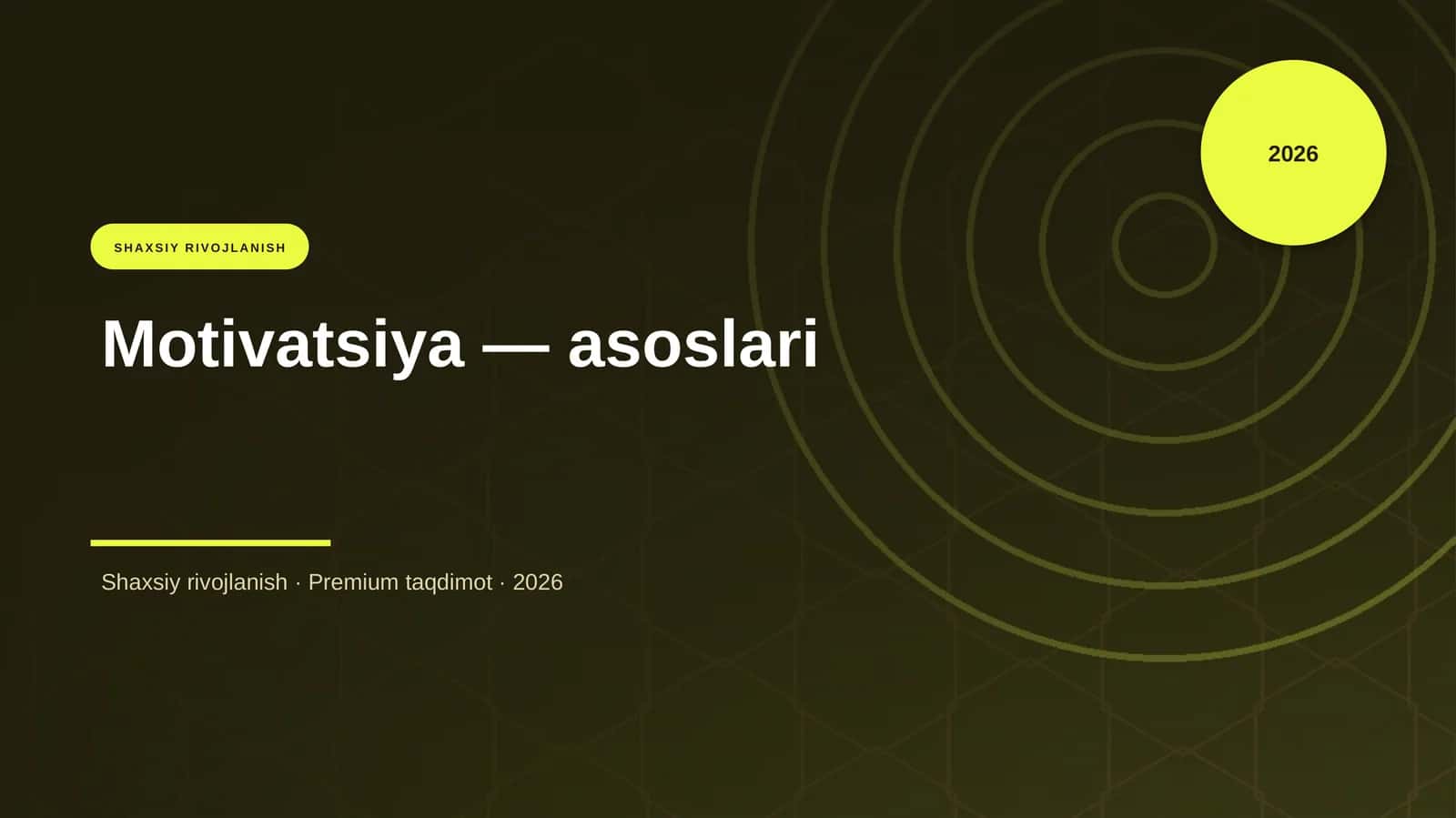 Motivatsiya — asoslari