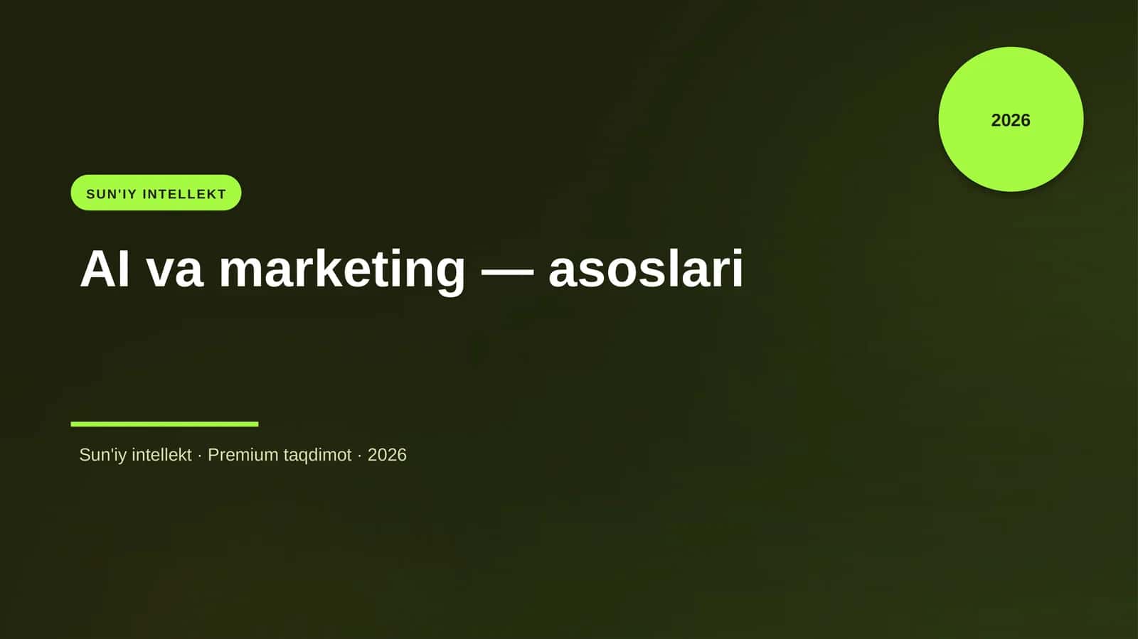 AI va marketing — asoslari