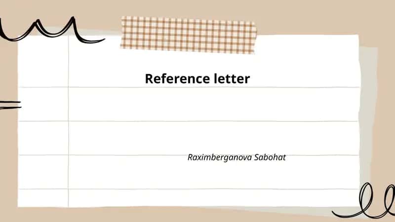Reference letter