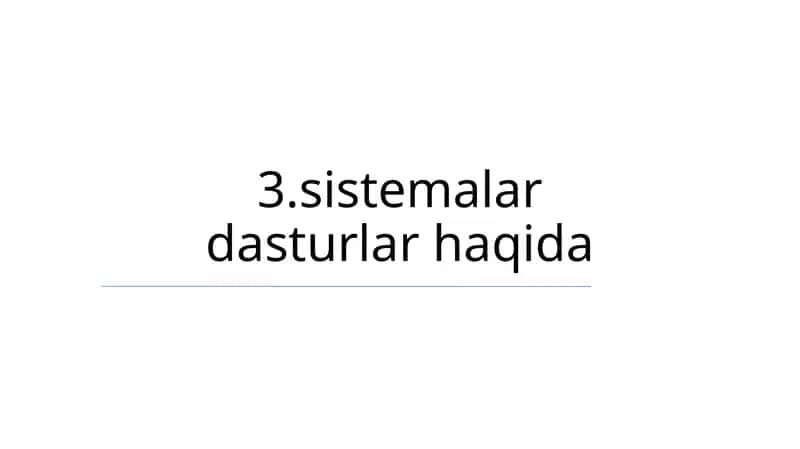 Dasturiy Ta'minot Tizimlari Asoslari