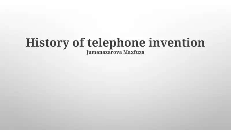 History of telephone invention