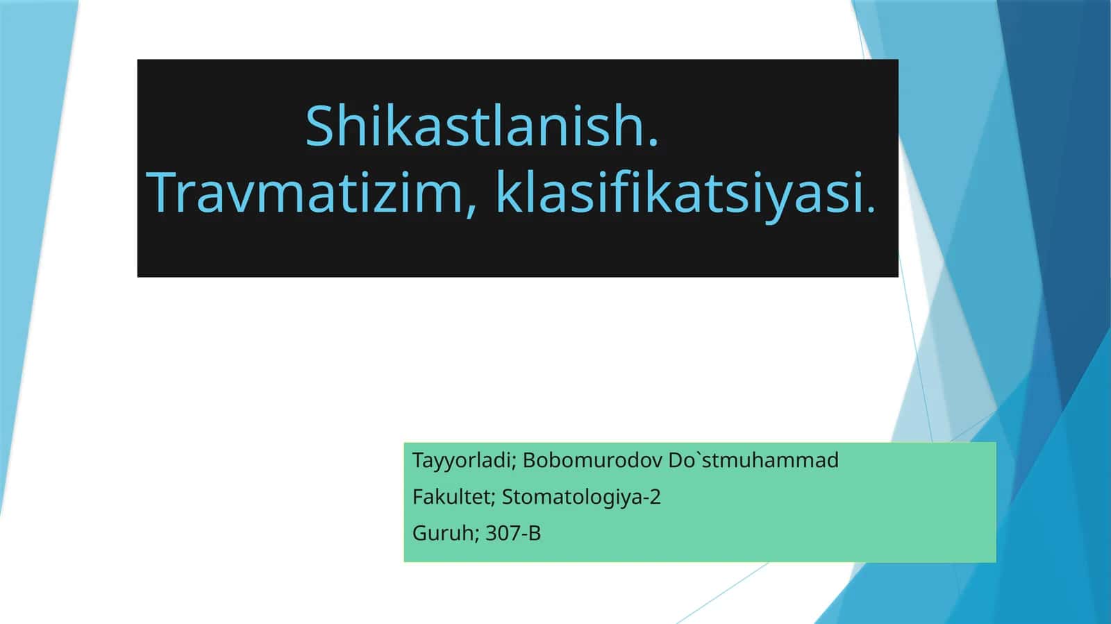 shikastlanish, travmatizm klasifikatsiyasi
