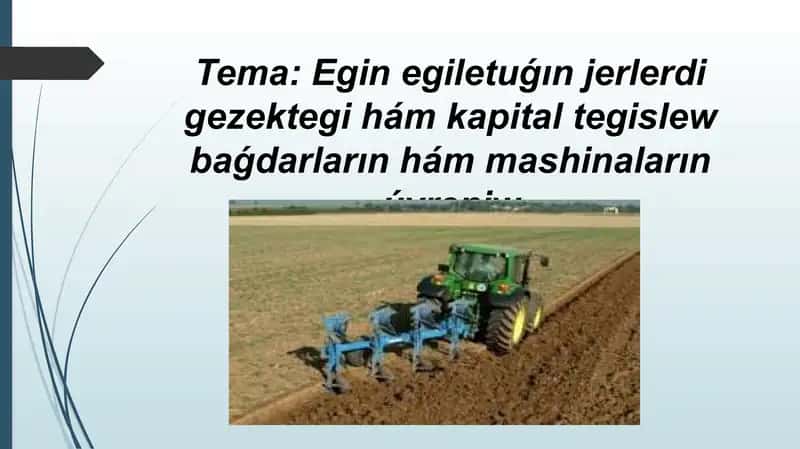 Jerdi egin egiw hám kapital tegislew