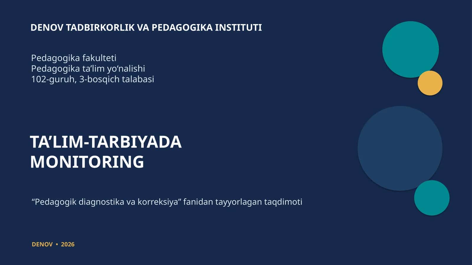 [TA’LIM-TARBIYADA MONITORING]