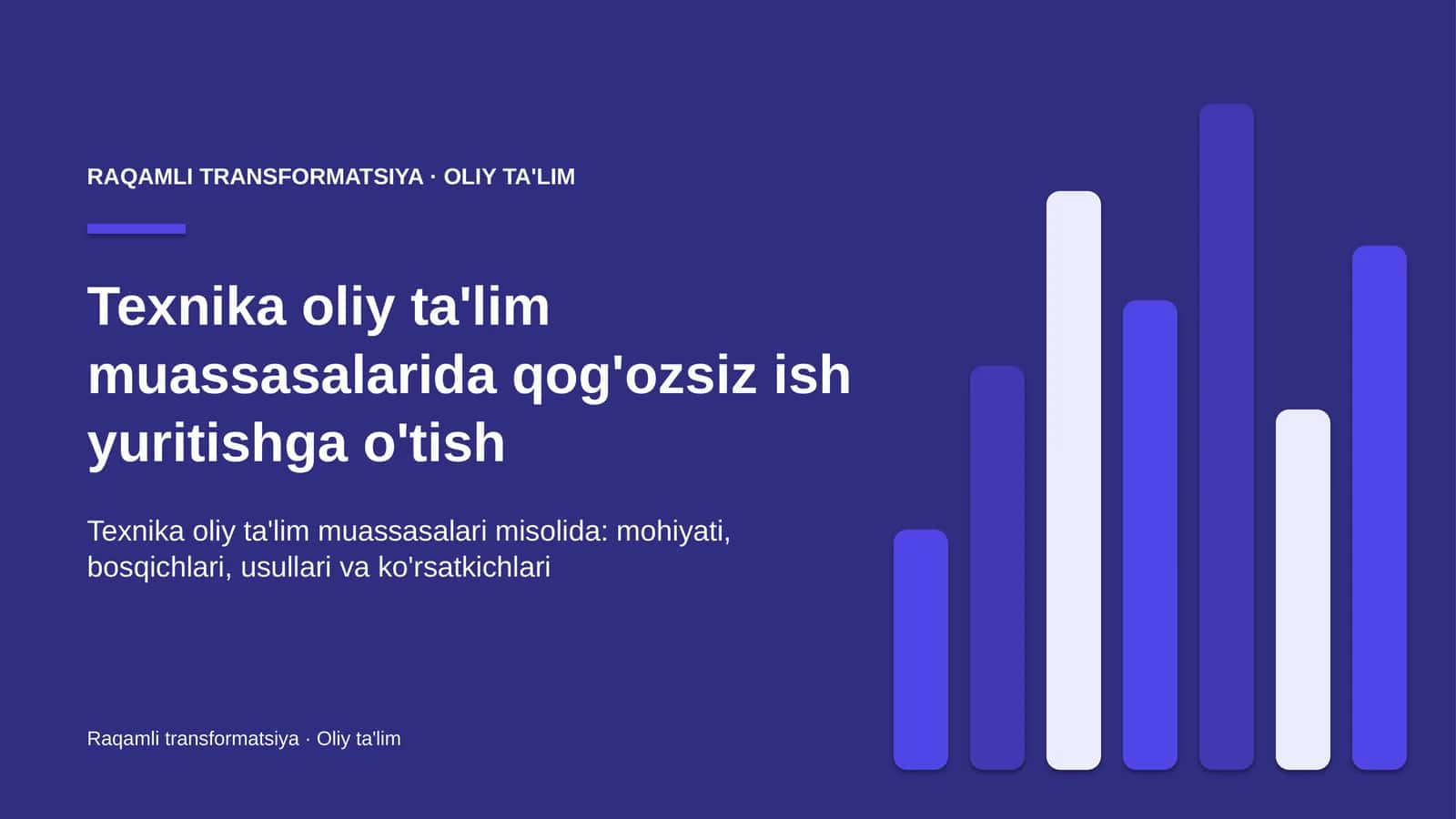 Texnika oliy ta'lim muassasalarida qog'ozsiz ish yuritishga o'tish