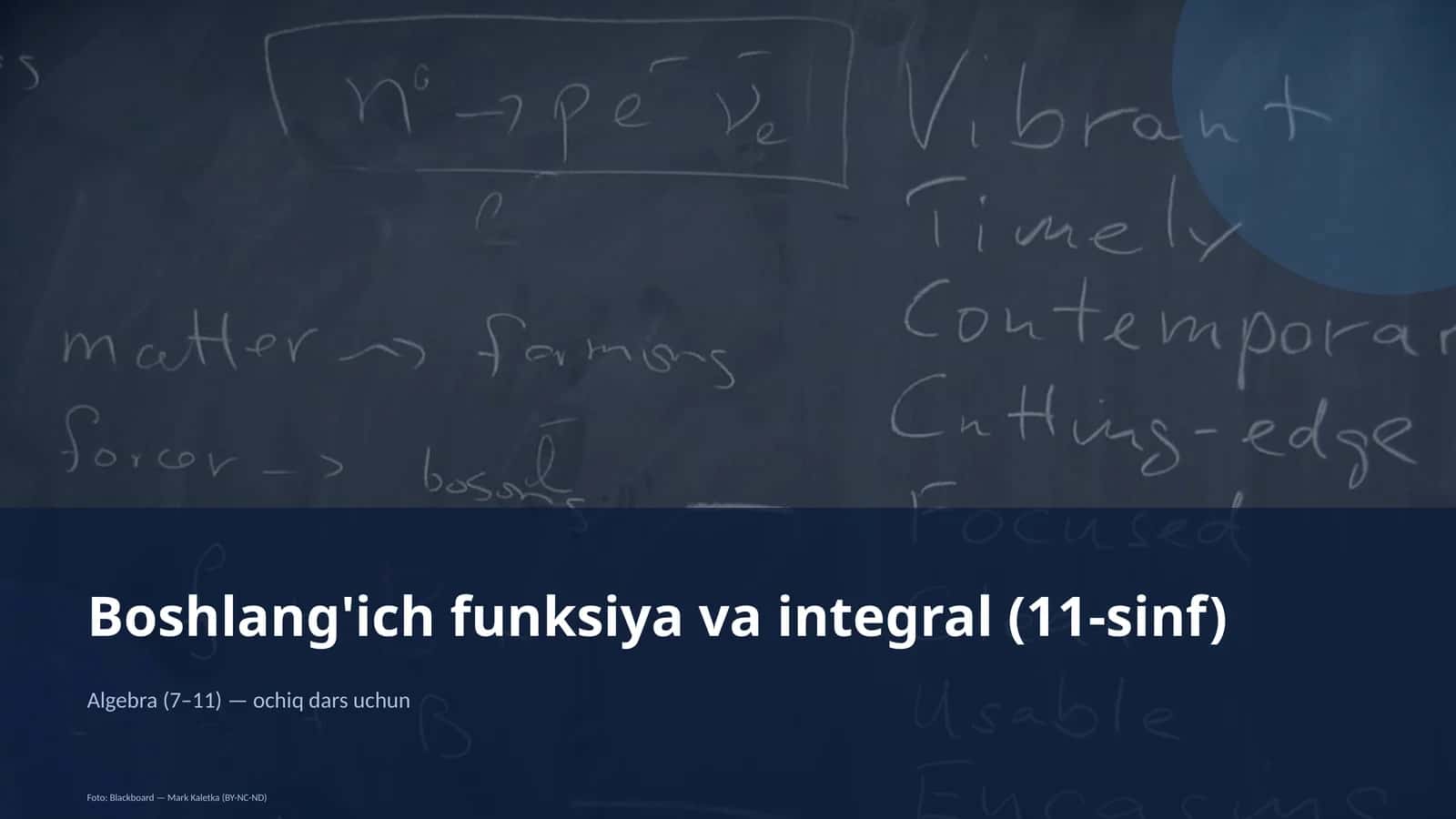 Boshlang'ich funksiya va integral (11-sinf)