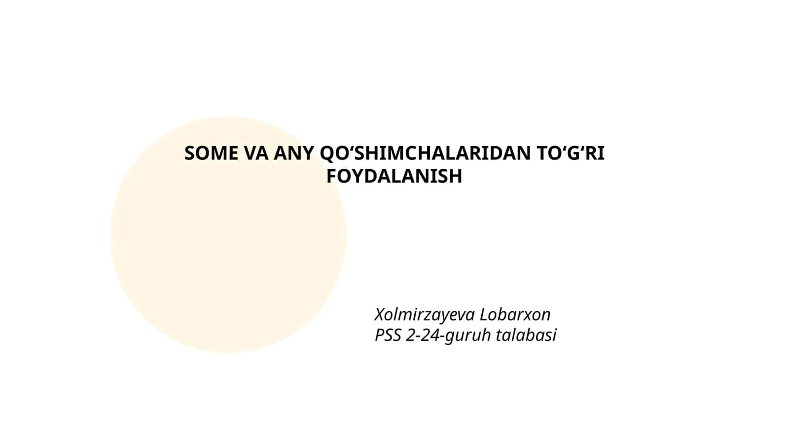 SOME VA ANY QO‘SHIMCHALARIDAN TO‘G‘RI FOYDALANISH
