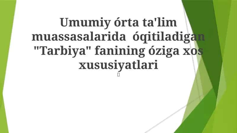Pedagogik Yondashuvlar va O'qitish Metodlari