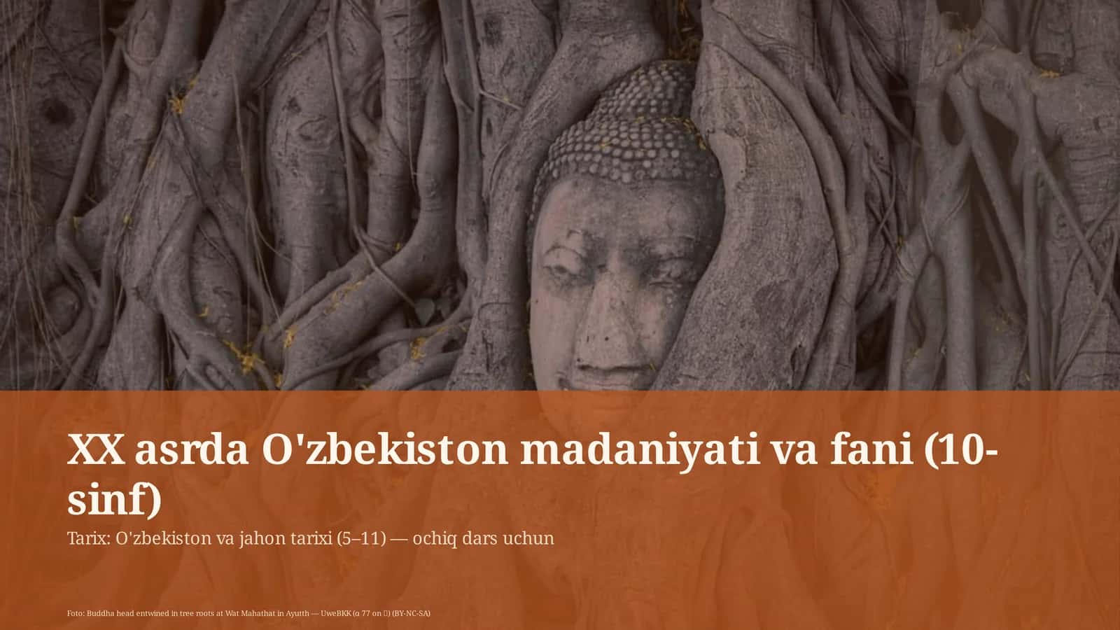 XX asrda O'zbekiston madaniyati va fani (10-sinf)