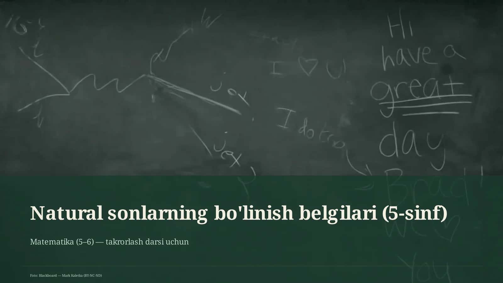 Natural sonlarning bo'linish belgilari (5-sinf)