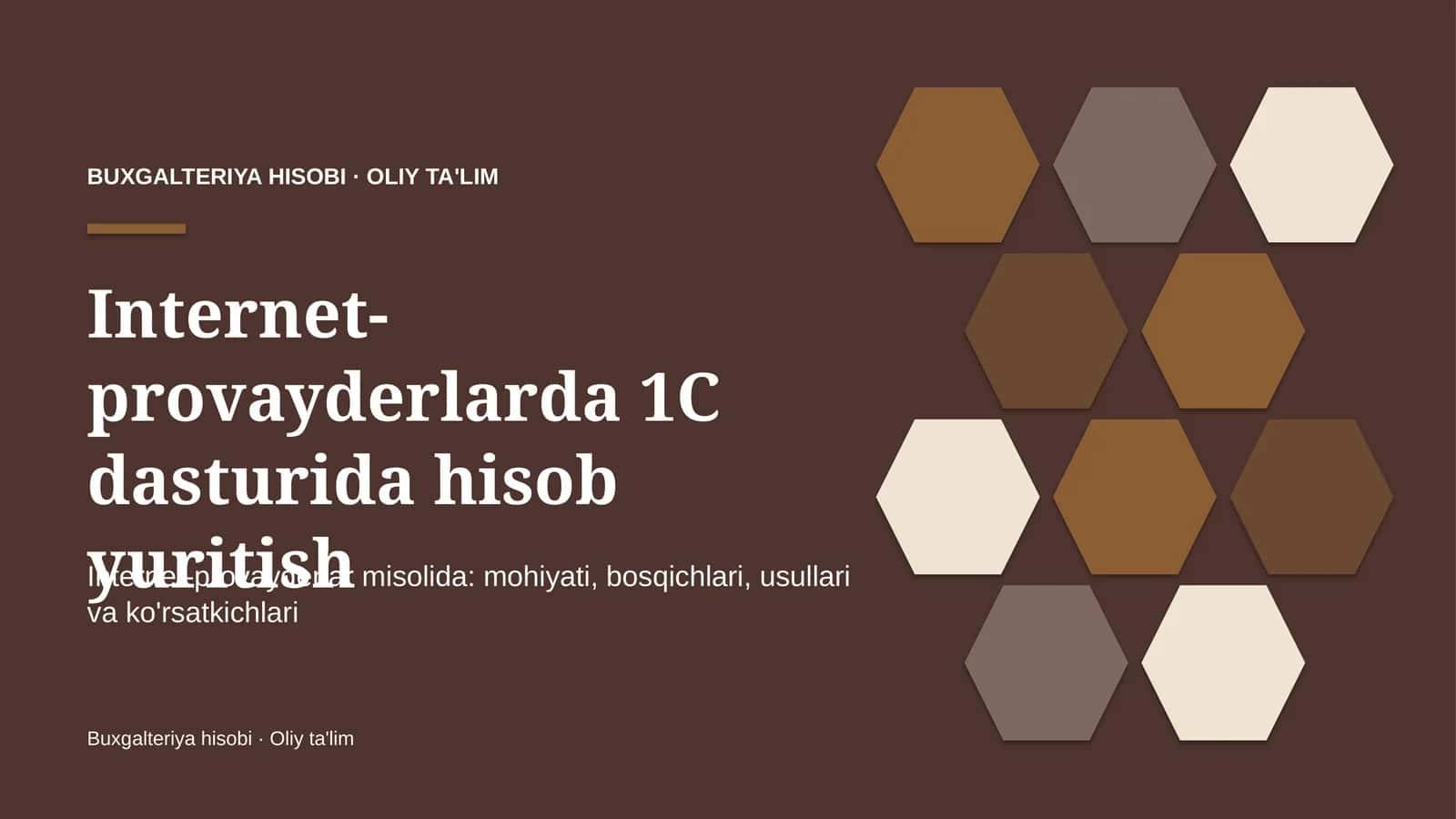 Internet-provayderlarda 1C dasturida hisob yuritish