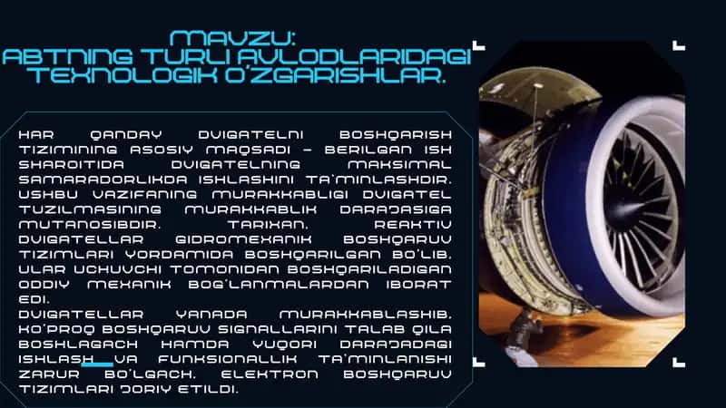REAKTIV DVIGATEL BOSHQARUV TIZIMI