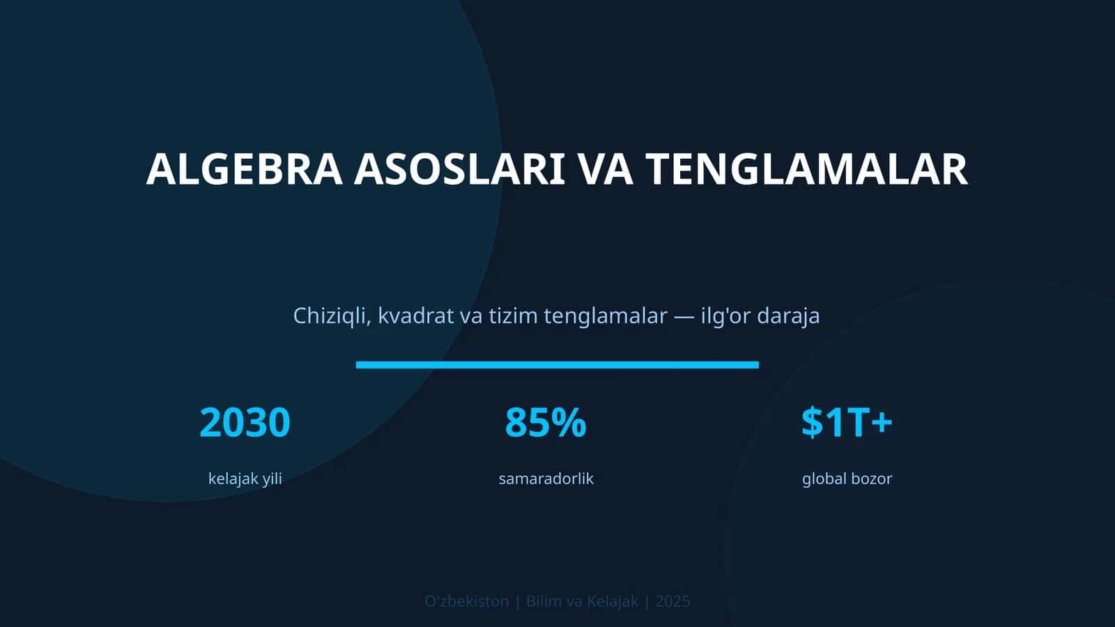 ALGEBRA ASOSLARI VA TENGLAMALAR