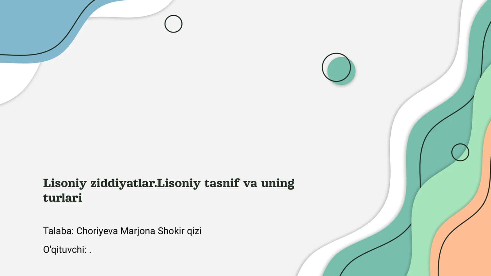 Lisoniy ziddiyatlar.Lisoniy tasnif va uning turlari