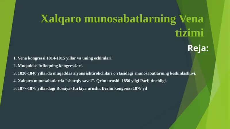 Vena kongressi 1814-1815 yillar va uning echimlari