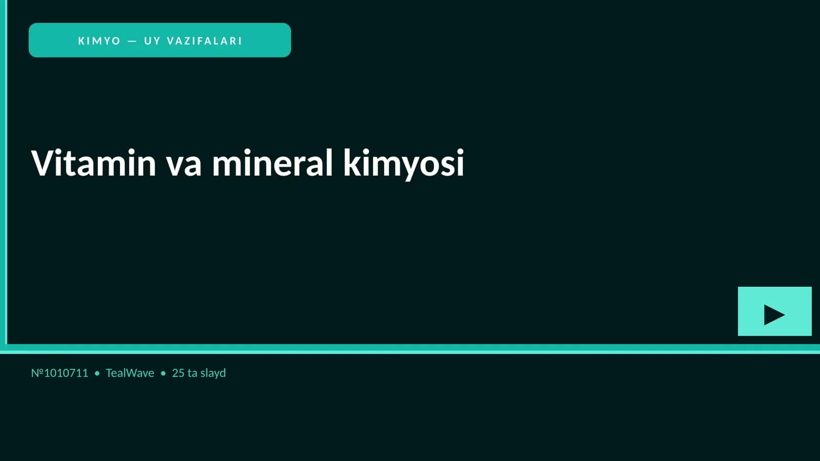 Vitamin va mineral kimyosi