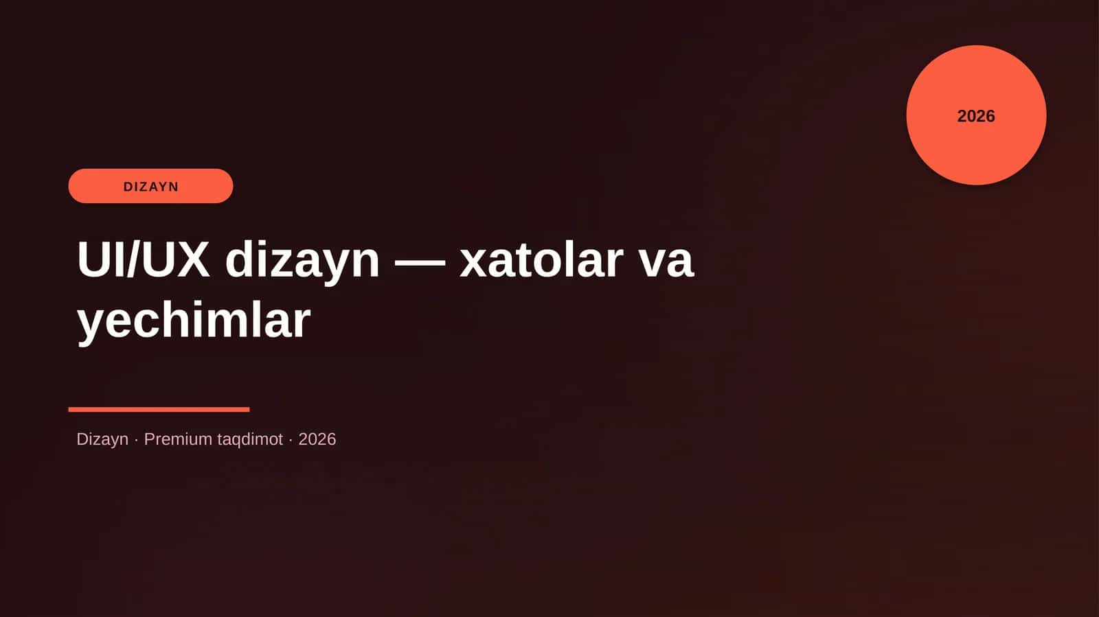 UI/UX dizayn — xatolar va yechimlar