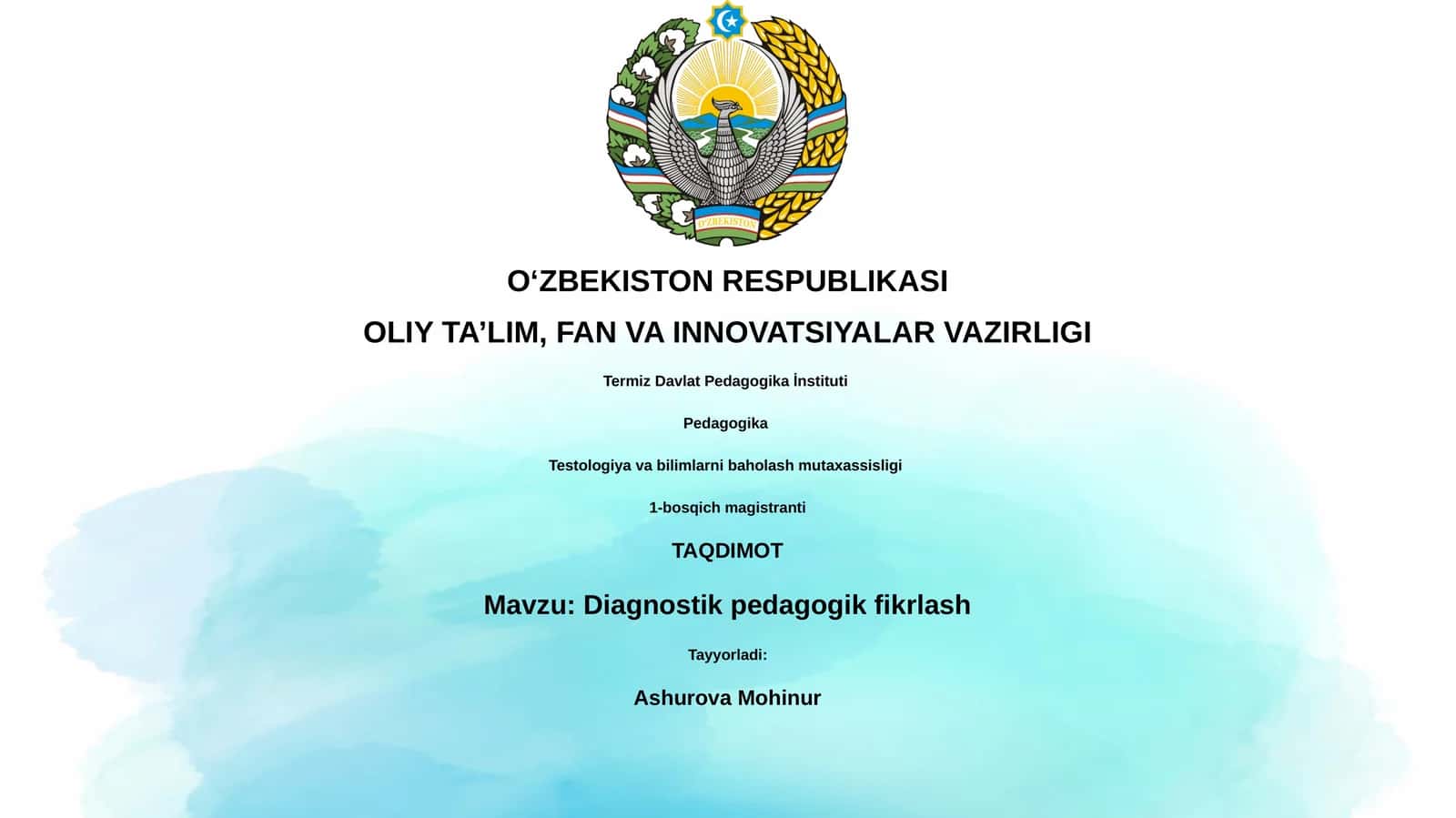 Diagnostik pedagogik fikrlash