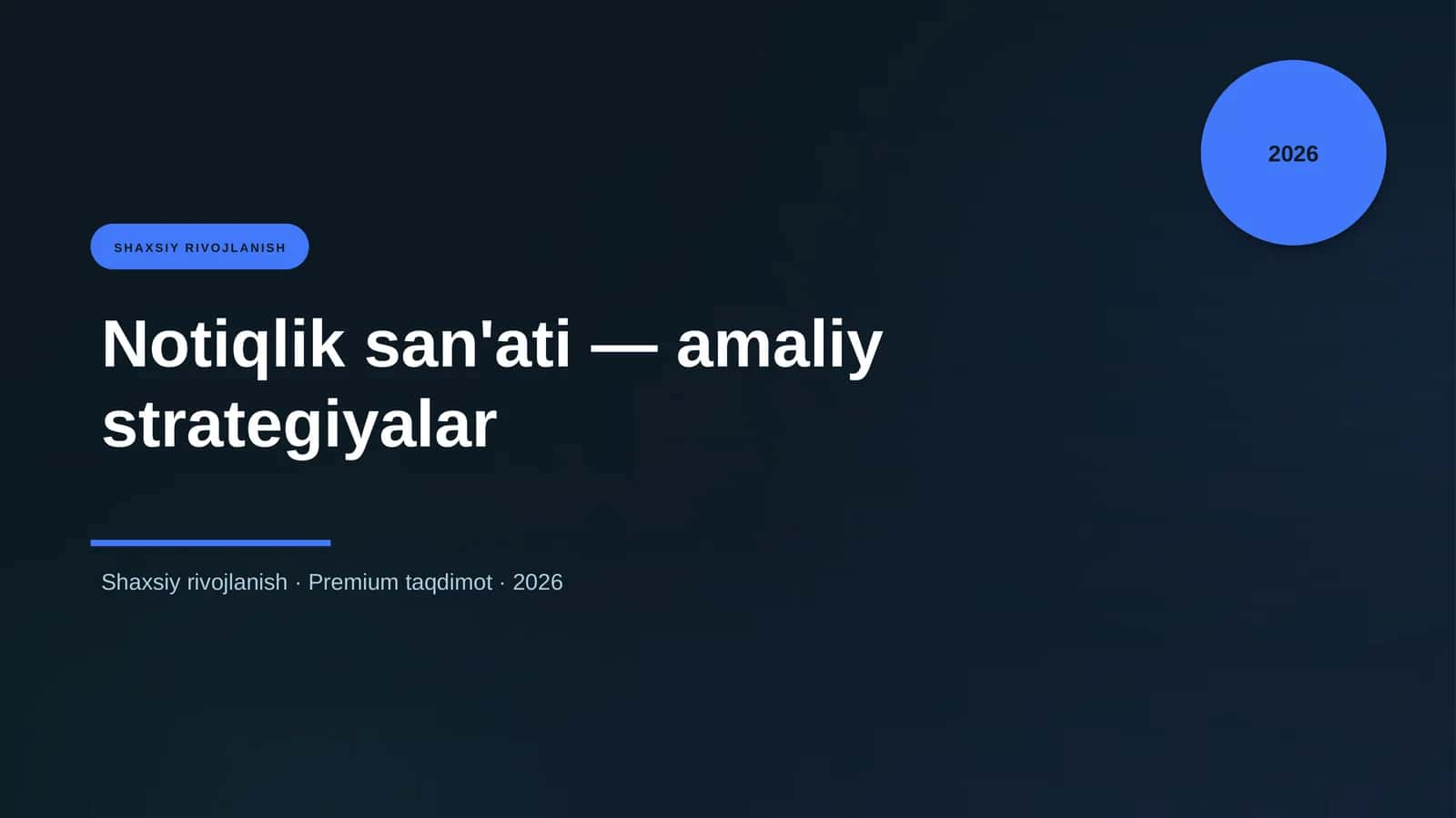 Notiqlik san'ati — amaliy strategiyalar