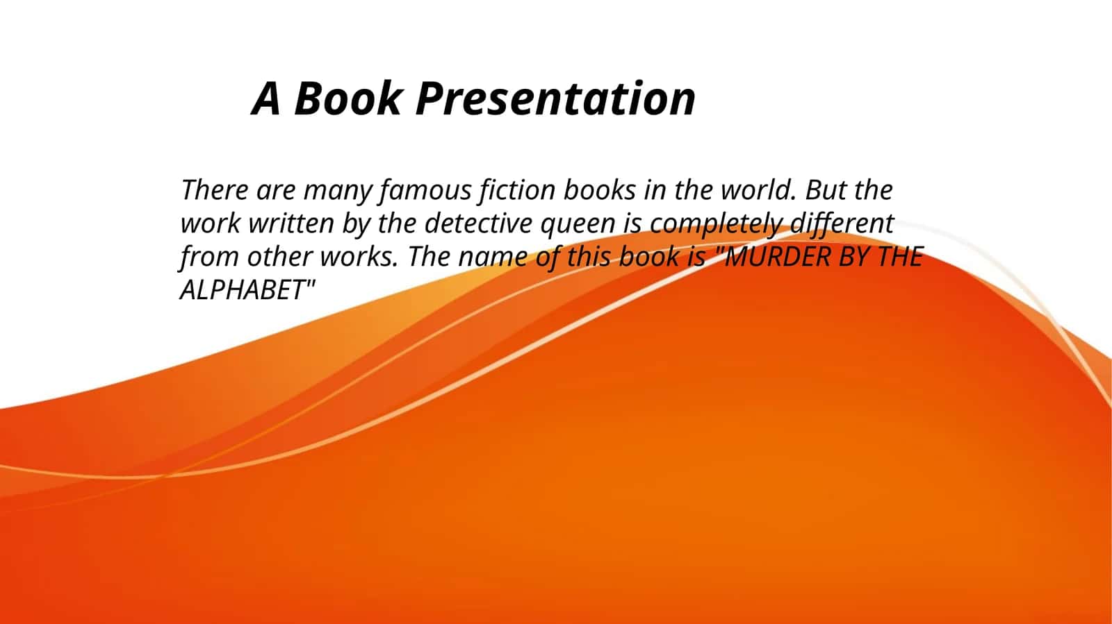 A Book Presentation
