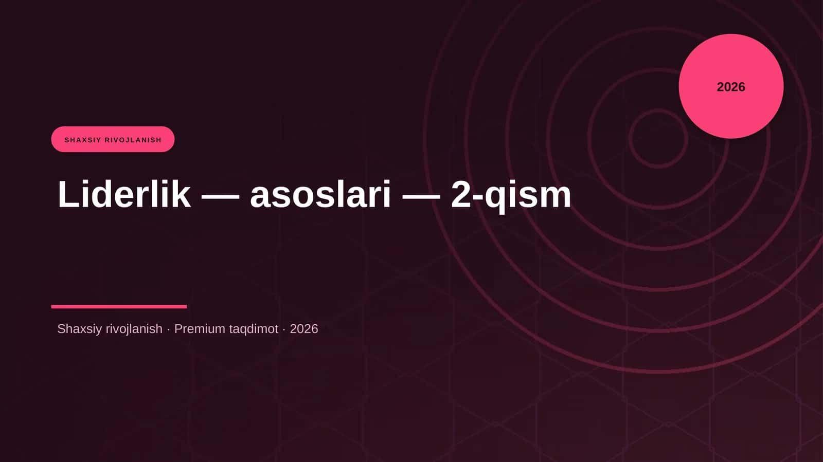 Liderlik — asoslari — 2-qism