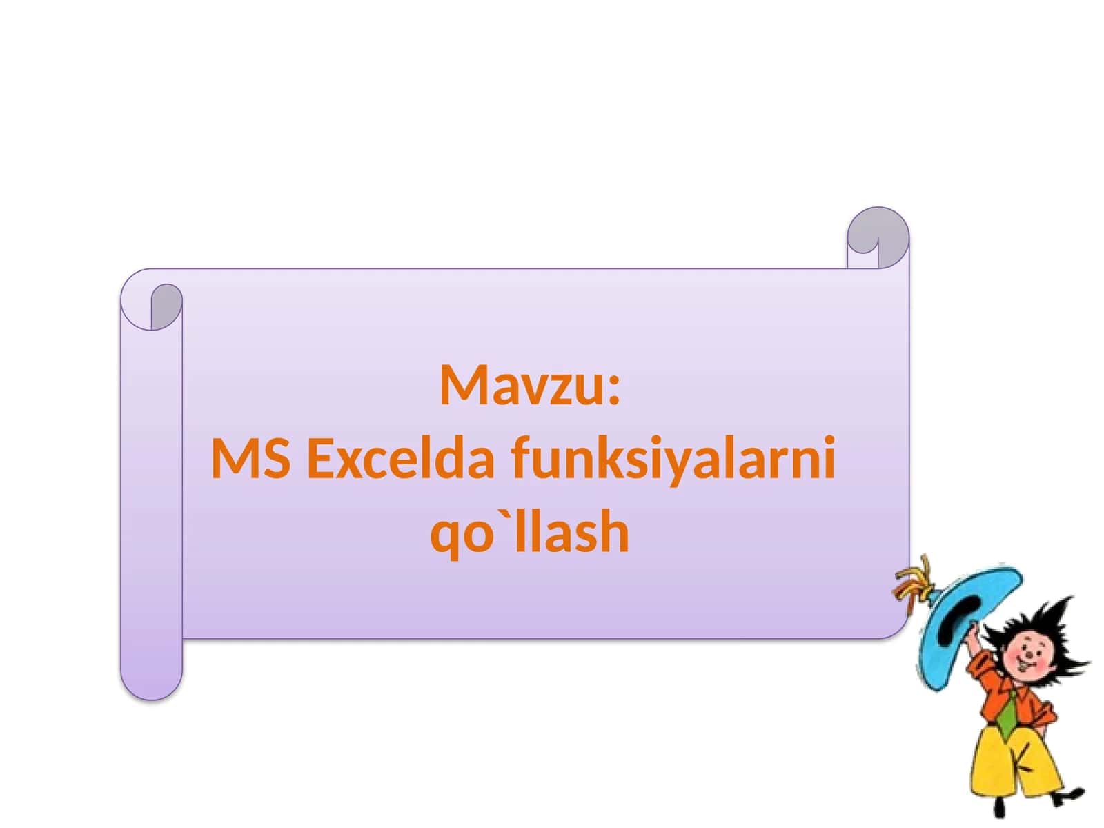 MS Excelda funksiyalarni  qo`llash