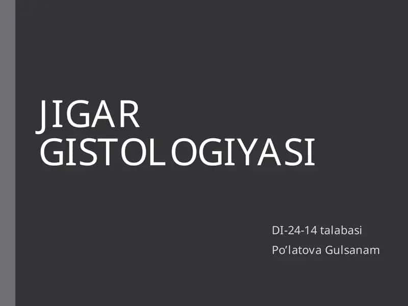 prezintatsiya jigar gistologiyasi