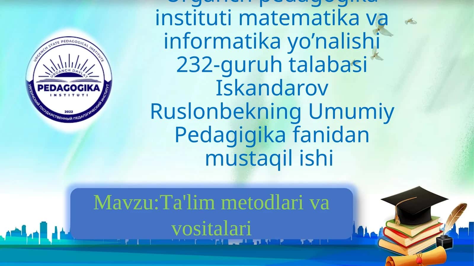 Ta'lim metodlari va vositalari