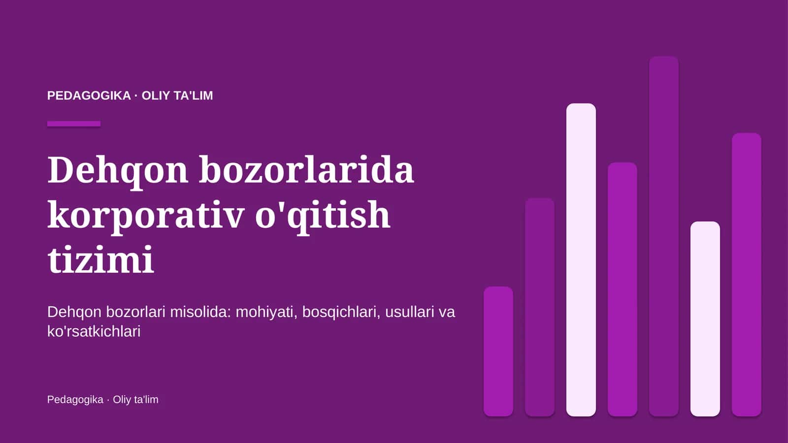 Dehqon bozorlarida korporativ o'qitish tizimi