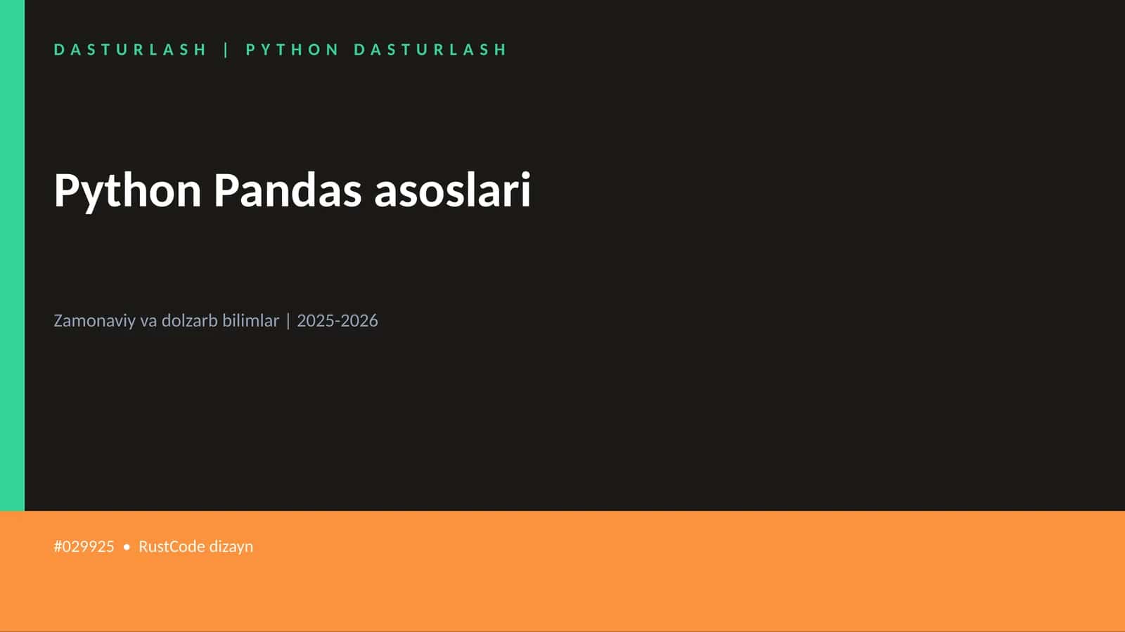 DASTURLASH | PYTHON DASTURLASH