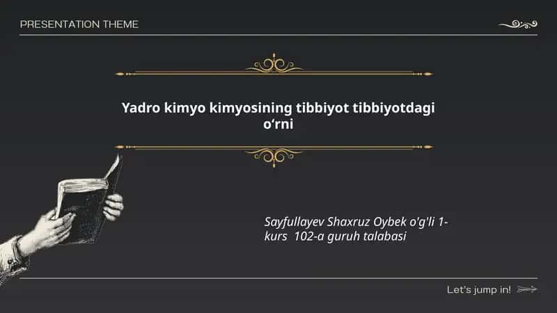 Yadro kimyo kimyosining tibbiyot tibbiyotdagi oʻrni