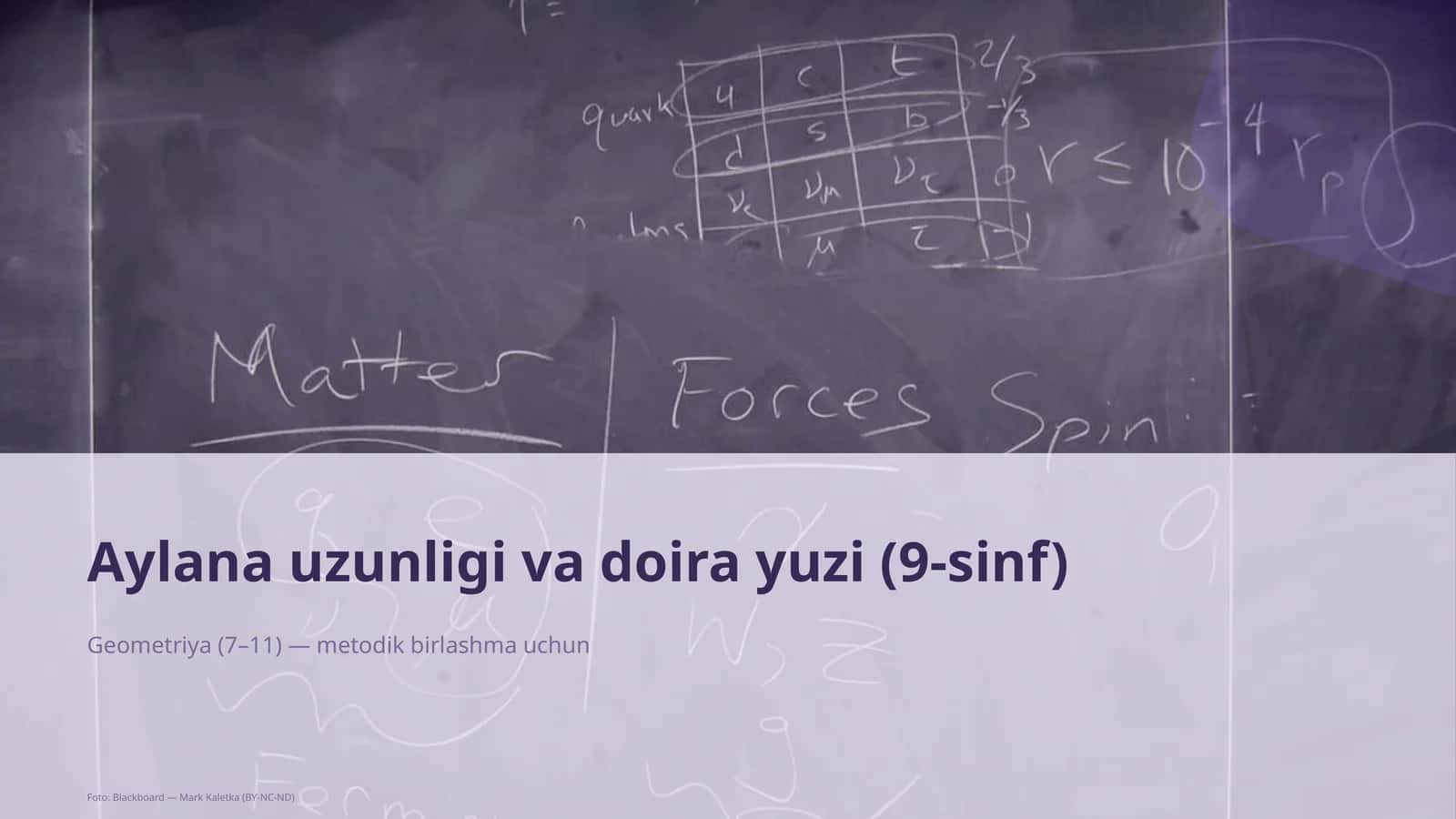 Aylana uzunligi va doira yuzi (9-sinf)