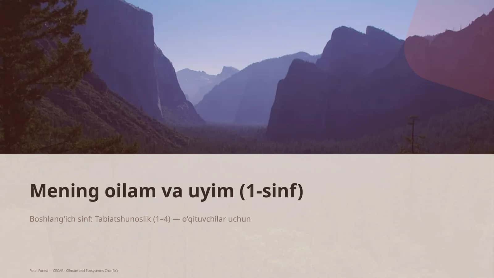 Mening oilam va uyim (1-sinf)