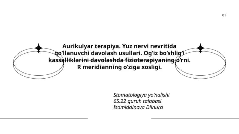 Aurikulyar terapiya. Yuz nervi nevritida qo‘llanuvchi davolash usullari
