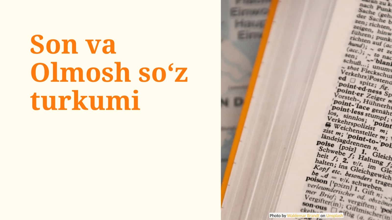 Son va Olmosh soʻz turkumi