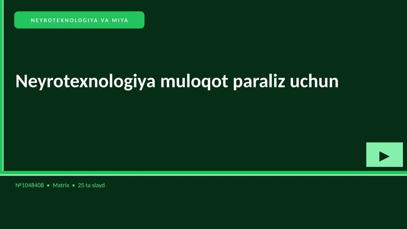 NEYROTEXNOLOGIYA VA MIYA