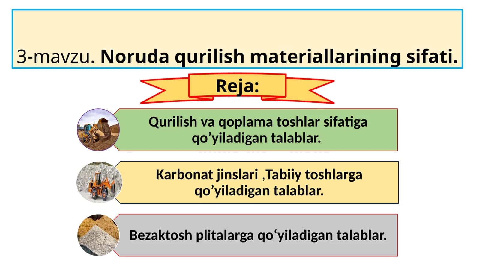 Noruda qurilish materiallarining sifati