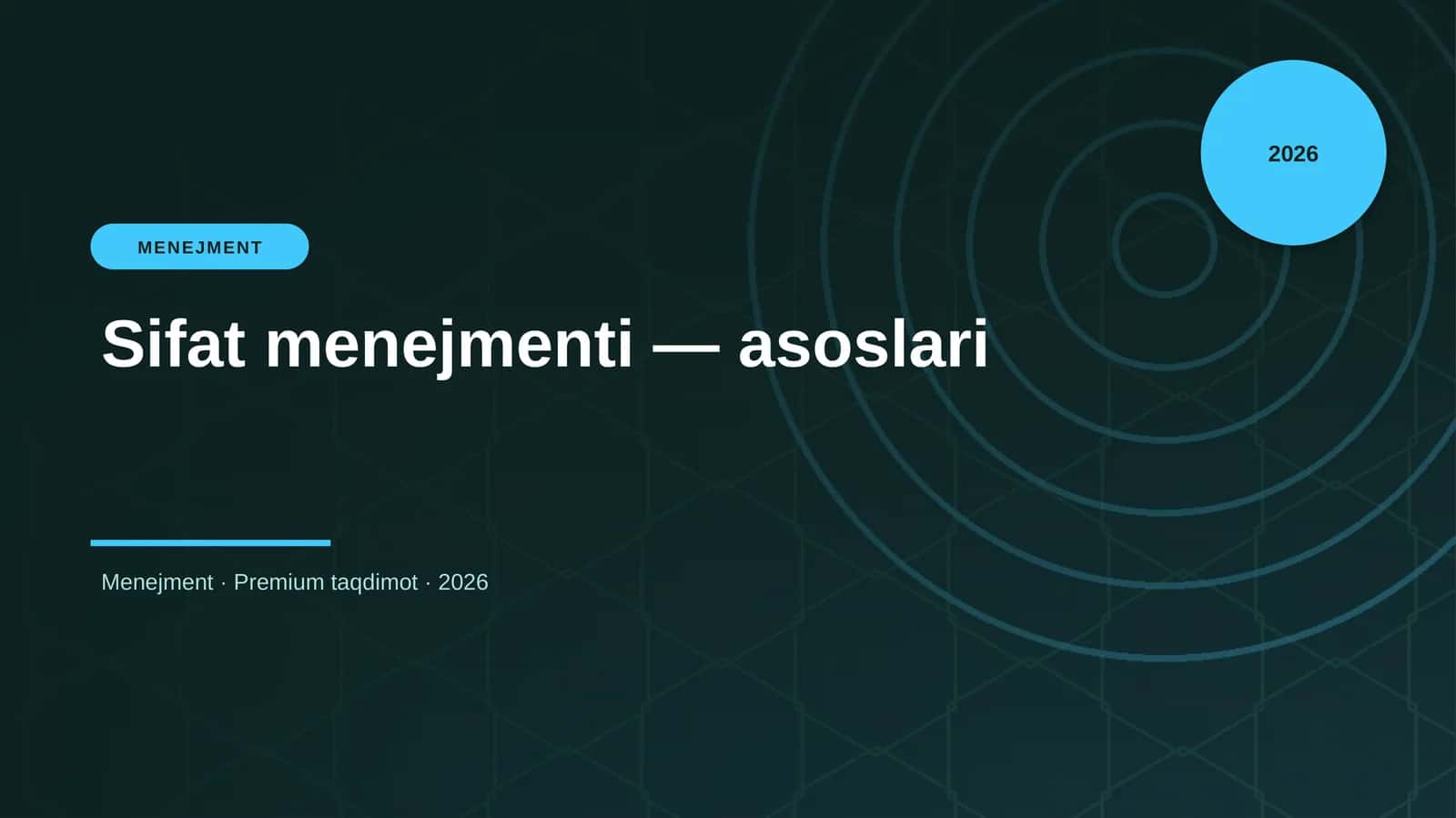 Sifat menejmenti — asoslari