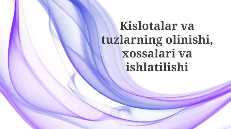 Kislota va tuzlar