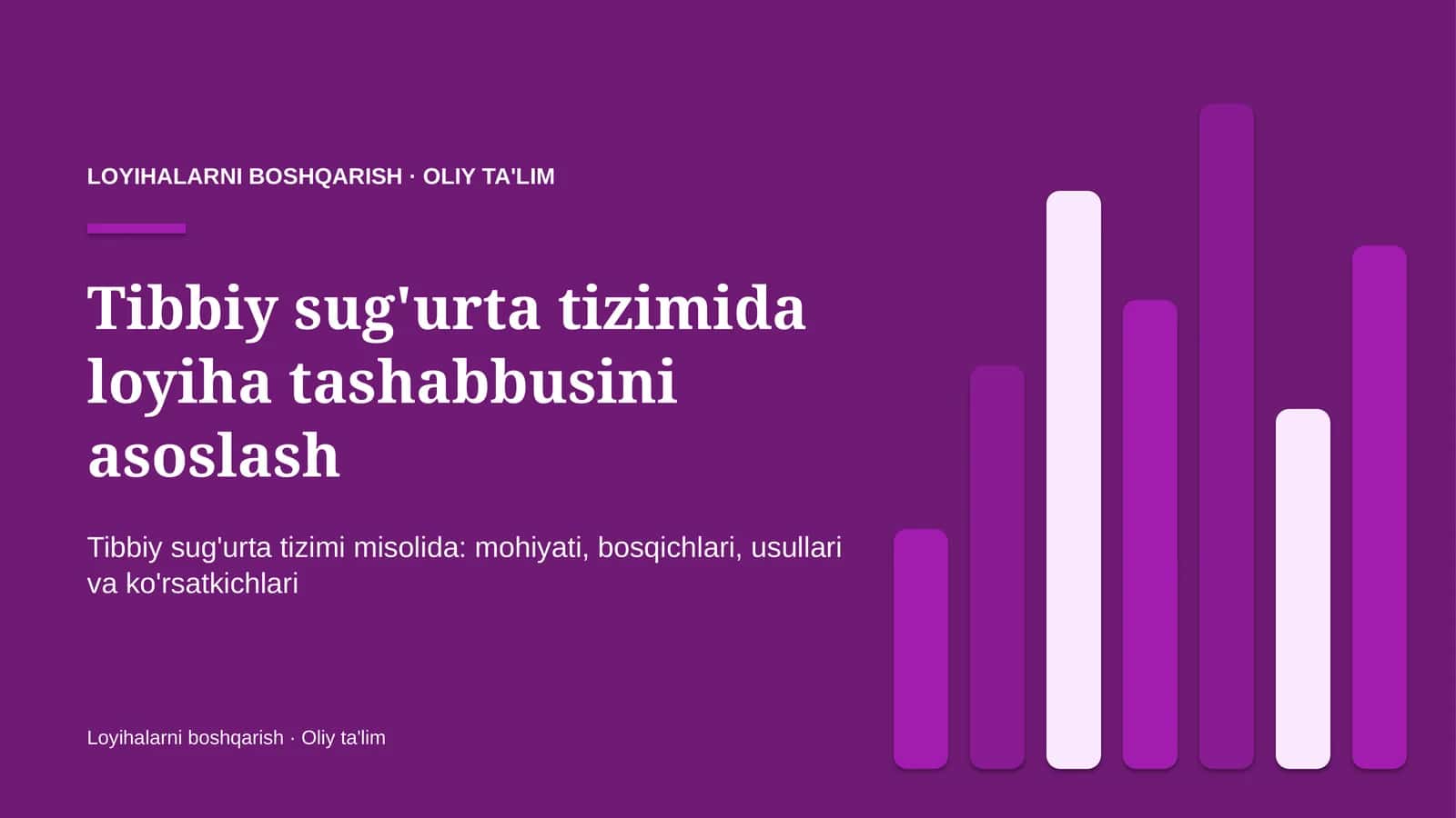 Tibbiy sug'urta tizimida loyiha tashabbusini asoslash