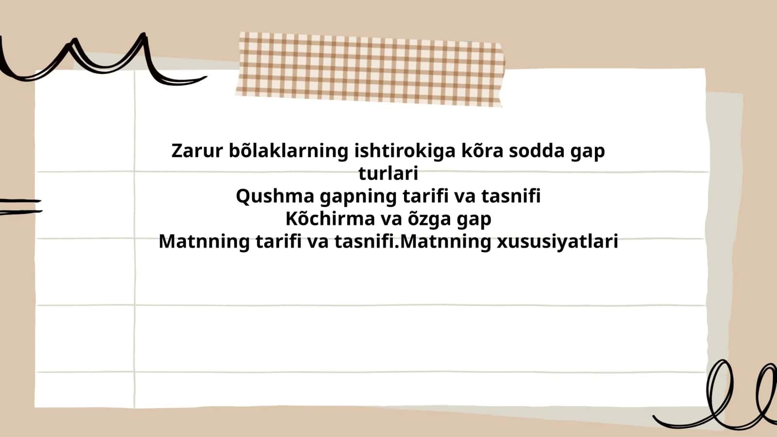 Zarur boʻlaklar bilan sodda gaplar