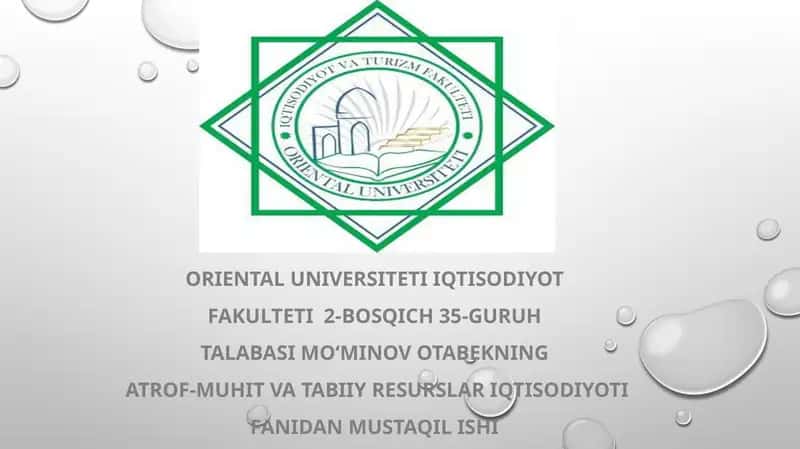 Iqlim o’zgarishi va ekologik masalalar