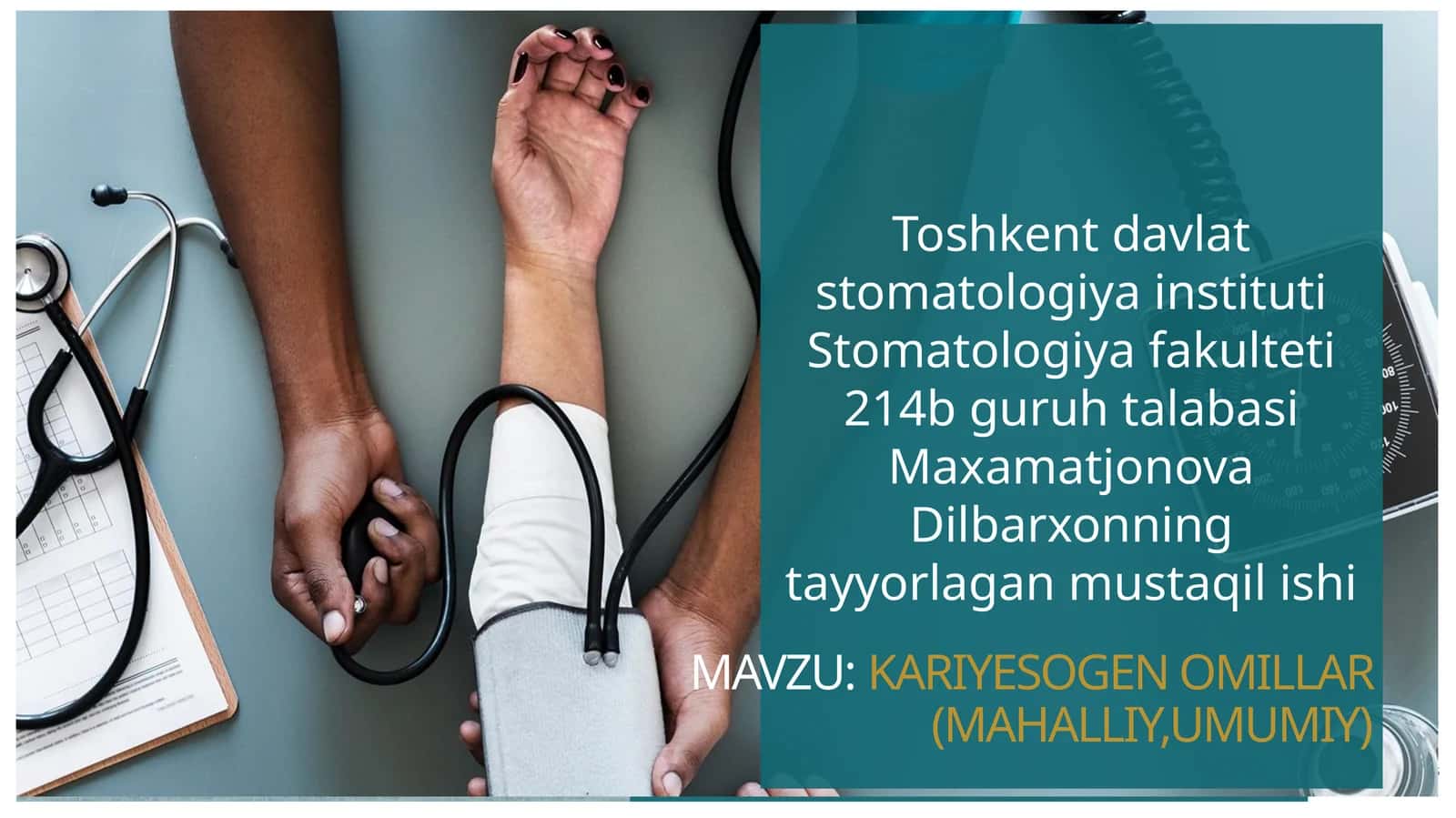 MAVZU:KARIYESOGEN OMILLAR (MAHALLIY,UMUMIY)