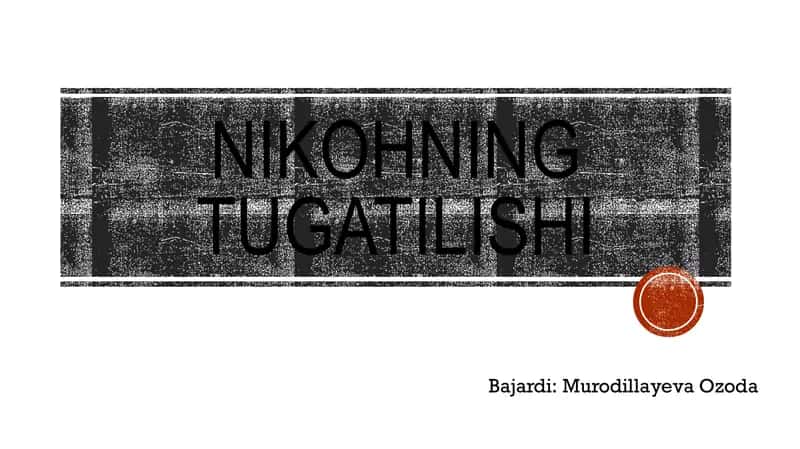 nikohning tugatilishi