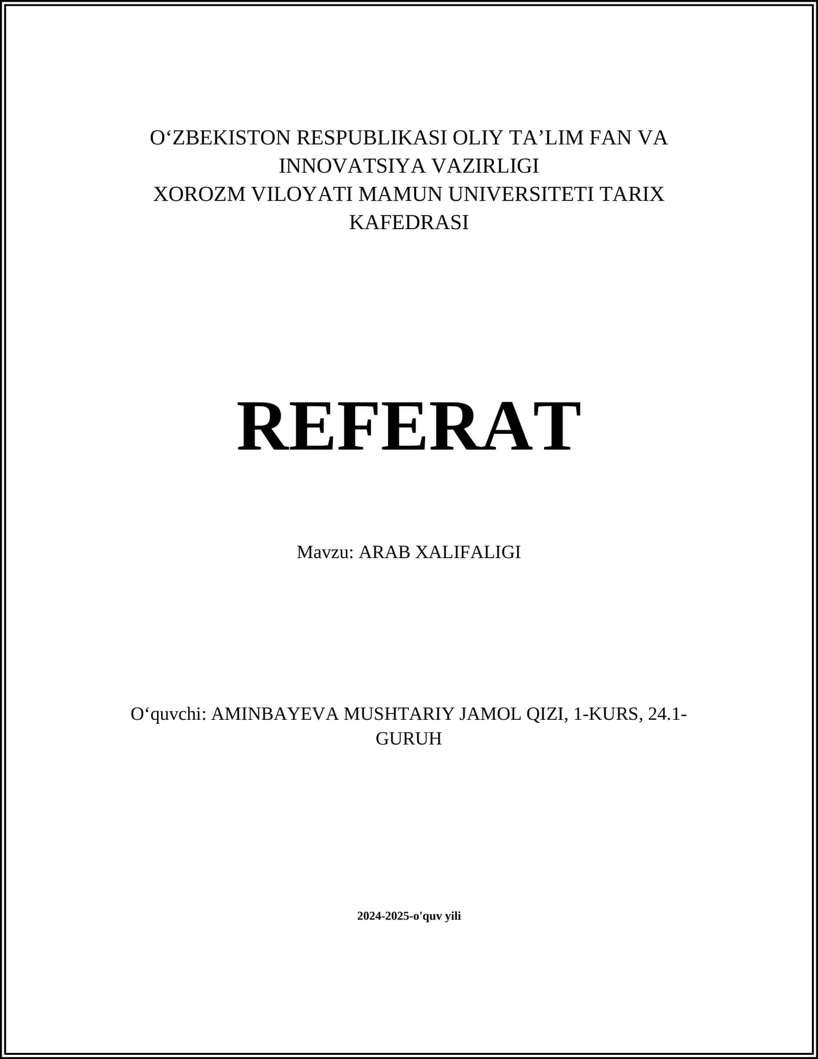 ARAB XALIFALIGI