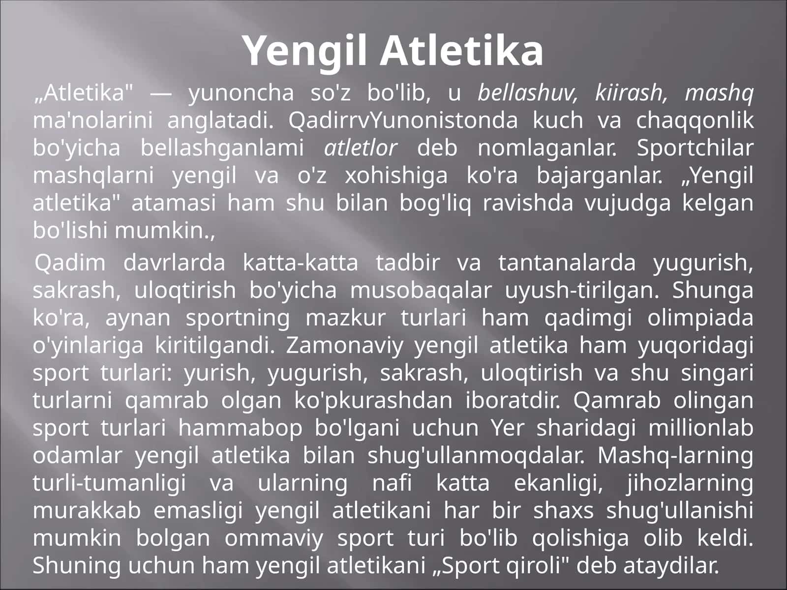 Yengil Atletika