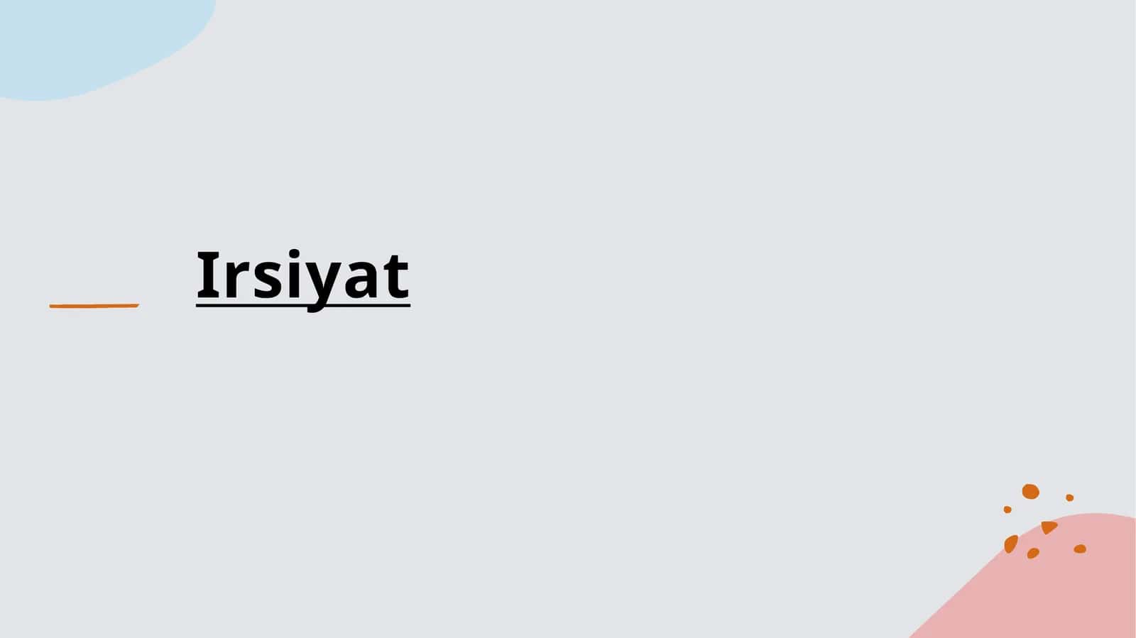 Irsiyat tushunchasi